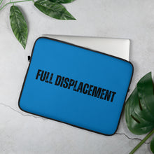 "FULL DISPLACEMENT" Laptop Sleeve in Navy Blue with Black Logo