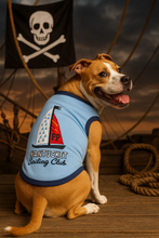 'Sailing Club' Dog Shirt – Nautical Embroidered Pet Apparel for Dogs & Cats, Light Blue