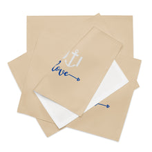 "NAUTI Love" Placemat Set in Champagne with White and Royal Logo