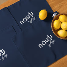 "NAUTI Guys" Placemat Set in Navy with White Logo