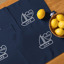 "NAUTI Boat Life" Placemat Set in Navy with White Logo