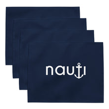 "NAUTI" Placemat Set in Navy with White Logo