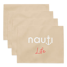 "NAUTI Life" Placemat Set in Champagne with White and Red Logo