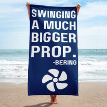 "Swinging a much bigger prop" Towel in Blue