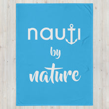 "NAUTI BY NATURE" Blanket in deep sky blue with white logo