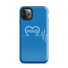 "NAUTI" heart beat Tough Case for iPhone® in navy with white logo