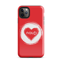 "NAUTI" heart Tough Case for iPhone® in alizarin red with white heart and white logo