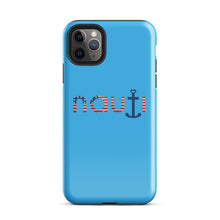 "NAUTI" American Flag Tough Case for iPhone® in deep sky blue with American Flag logo