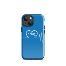 "NAUTI" heart beat Tough Case for iPhone® in navy with white logo