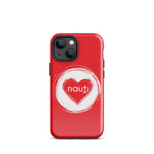 "NAUTI" heart Tough Case for iPhone® in alizarin red with white heart and white logo