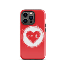 "NAUTI" heart Tough Case for iPhone® in alizarin red with white heart and white logo