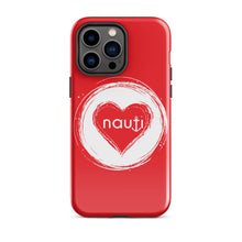 "NAUTI" heart Tough Case for iPhone® in alizarin red with white heart and white logo