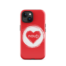 "NAUTI" heart Tough Case for iPhone® in alizarin red with white heart and white logo