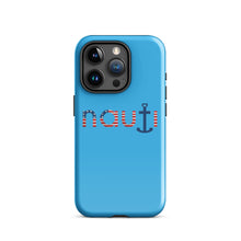 "NAUTI" American Flag Tough Case for iPhone® in deep sky blue with American Flag logo