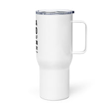 "It's a two and a half person shower" Stainless Steel Travel Mug with a Handle in White