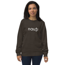 Unisex "Nauti Anchor" Organic Sweatshirt in Black, Deep Charcoal Grey, French Navy, Royal Blue and Grey Melange with White Logo