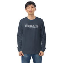 Mens "I like big beams" Organic sweatshirt in Black and French Navy