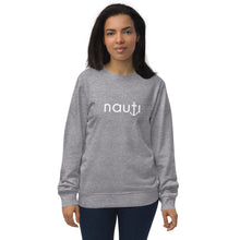 Unisex "Nauti Anchor" Organic Sweatshirt in Black, Deep Charcoal Grey, French Navy, Royal Blue and Grey Melange with White Logo