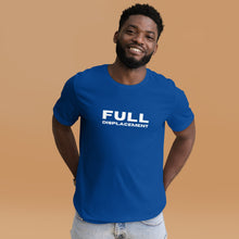 Mens "Full Displacement" T-shirt in Black Heather, Navy, True Royal and Ocean Blue