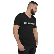 Mens "Full Displacement" Short Sleeve V-Neck T-Shirt in Black