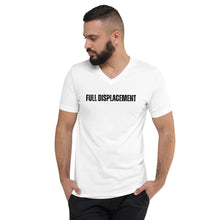 Mens "Full Displacement" Short Sleeve V-Neck T-Shirt in White