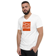 "Rox Star" Short Sleeve V-Neck T-Shirt in White