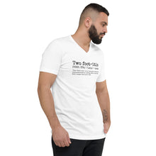 Mens "Two foot-itis" Short Sleeve V-Neck T-Shirt in White