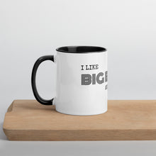 "I like big beams" Ceramic Mug with Color Inside in White/Black and White/Blue