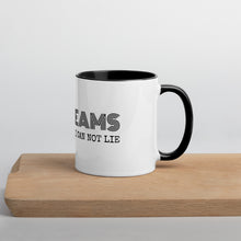 "I like big beams" Ceramic Mug with Color Inside in White/Black and White/Blue