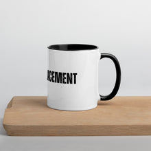 "Full Displacement" Ceramic Mug with Color Inside in White/Black and White/Blue