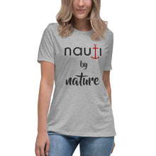 "NAUTI by nature" Womans Relaxed T-Shirt in Athletic Heater, Heather Blue Lagoon, Heather Prism Natural, White