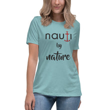 "NAUTI by nature" Womans Relaxed T-Shirt in Athletic Heater, Heather Blue Lagoon, Heather Prism Natural, White