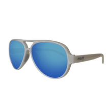 Nauti Aviators - Floating Polarized Unisex Sunglasses. Sea Blue Lens on Gloss White Frame.