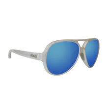 Unisex Floating Polarized "Nauti" Aviators Sunglasses in Sea Blue Lens on Gloss White Frame