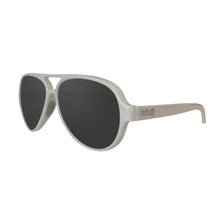 Nauti Aviators - Floating Polarized Unisex Sunglasses. Midnight Black Lens on Gloss White Frame.