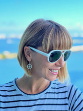 Unisex Floating Polarized "Nauti" Aviators Sunglasses in Midnight Black Lens on Gloss White Frame