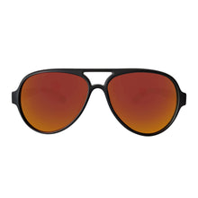Unisex Floating Polarized "Nauti" Aviators Sunglasses in Blaze Orange Lens on Orange Two-Tone (Opaque) Frame