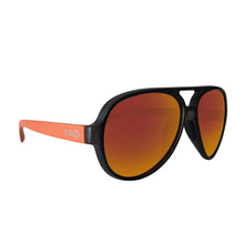 Unisex Floating Polarized "Nauti" Aviators Sunglasses in Blaze Orange Lens on Orange Two-Tone (Opaque) Frame