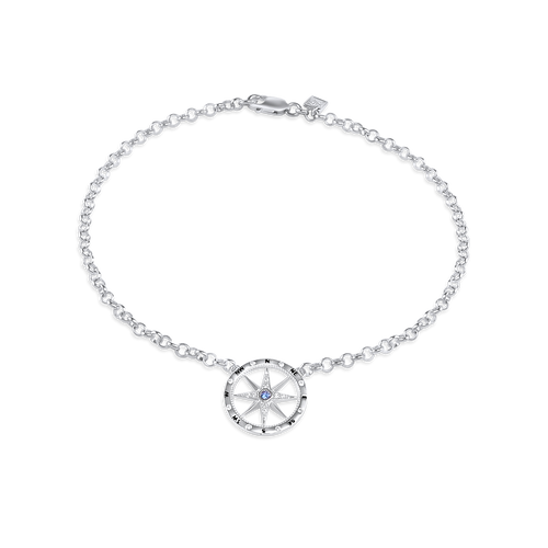 Ladies' Silver Compass Anklet from Nau-T-Girl