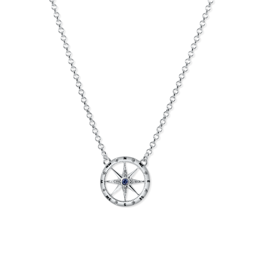 Ladies' Silver Compass Necklace from Nau-T-Girl