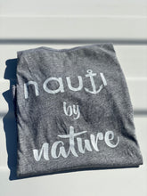"NAUTI by nature" Ladies' Adult Anchor design Racerback Tank in Heather Grey or White
