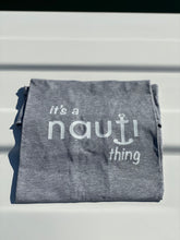"it’s a NAUTI thing” Woman's Sleeveless Cotton Top in Heather Grey or White with White Logo