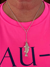 Ladies Redfish Lariat Necklace from Nau-T-Girl in Silver with Gold Plated Wrap
