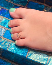 Ladies Hook Heart Toe Ring from Nau-T-Girl in Silver with Gold Plated Wrap