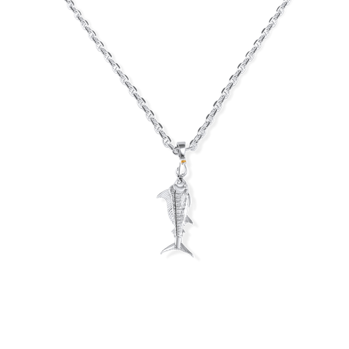 Mens Blue Marlin (Pendant Only) from Nau-T-Girl in Silver with Gold Plated Wrap