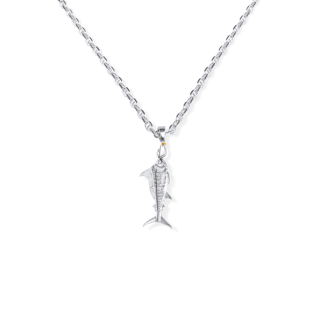 Mens Blue Marlin (Pendant Only) from Nau-T-Girl in Silver with Gold Plated Wrap