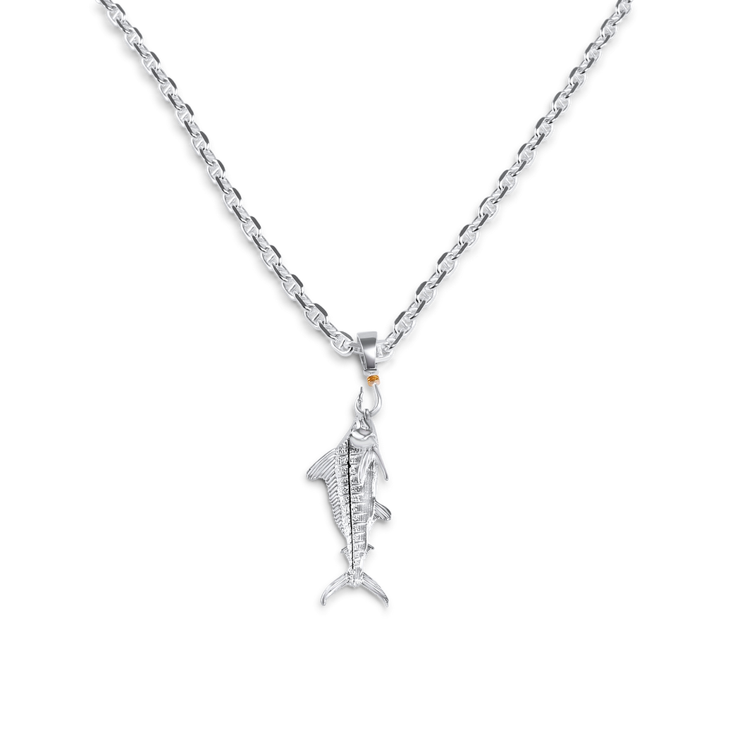 Mens White Marlin (Pendant Only) from Nau-T-Girl in Silver