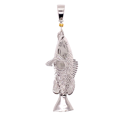 Mens Grouper Fish (Pendant Only) from Nau-T-Girl in Silver with Gold Accent
