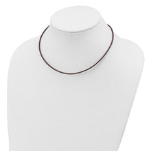 Ladies Cord Necklace from Nau-T-Girl in Genuine Brown Leather with Silver Clasp