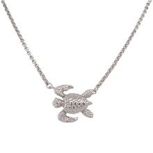 Ladies 18.5" Sea Turtle Necklace from Nau-T-Girl in Silver